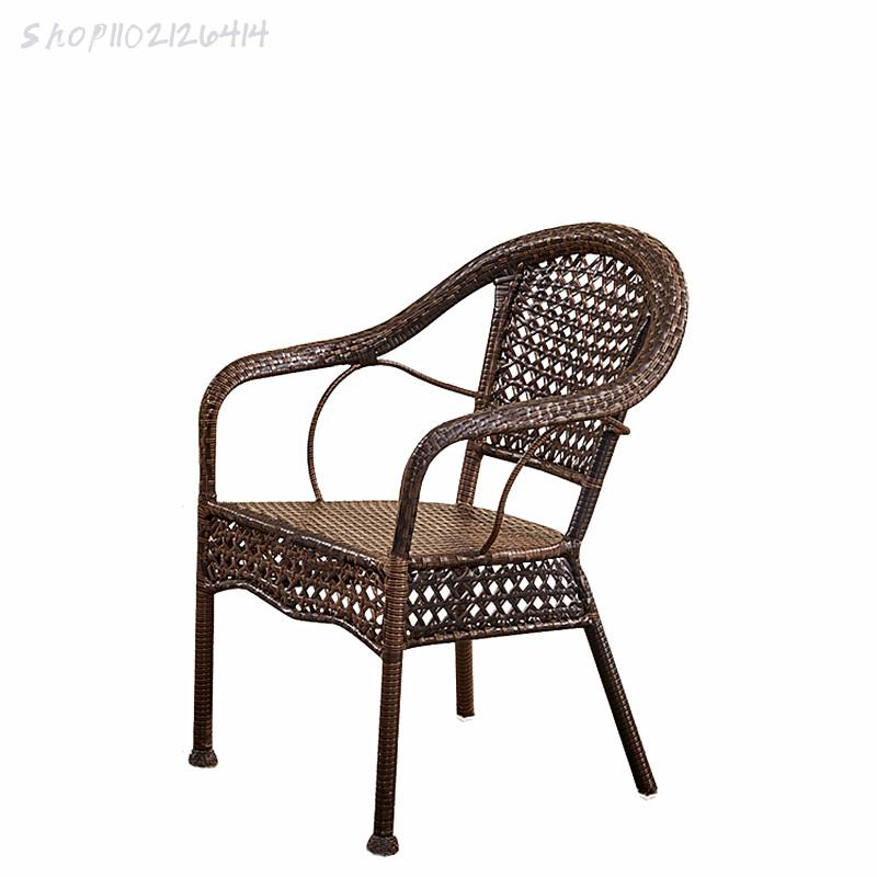 Dining Chair Negotiation Chair Cafe Home Office Modern Leisure Bar Teng Weave Armchair Rattan Chair Single Backrest